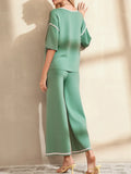 Trim T-Shirt and Drawstring Pants Set DJPT