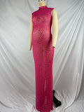Diamond Starry Mandarin Sleeveless Club Party Bodycon Fashion Photoshoot Maternity Maxi Dress Maternity