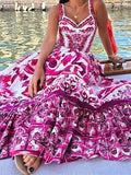 Size Printed Sweetheart Neck Maxi Cami Dress Plus Size DJPT