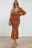 V-Neck Smocked Midi Dress DJPT