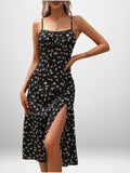 Size Slit Printed Cami Midi Dress Plus Size DJPT