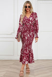 V-Neck Smocked Midi Dress DJPT