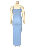 Spaghetti Strap Off Shoulder Feather Splicing Side Slit Bodycon Party Maternity Maxi Dress Maternity